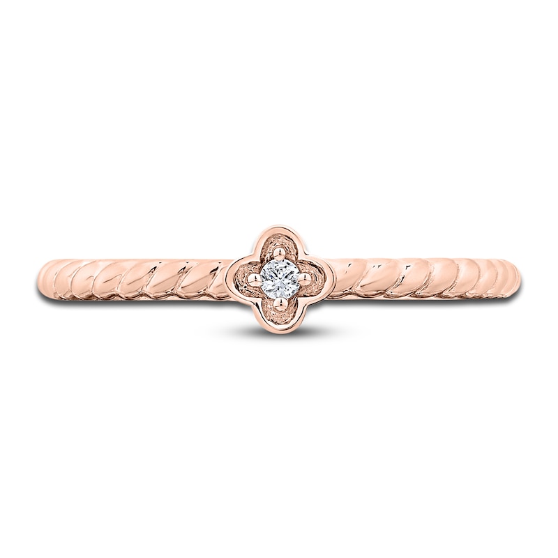 Main Image 3 of Floral Ring Diamond Accent 14K Rose Gold