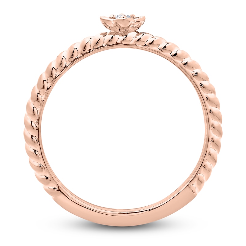 Main Image 4 of Floral Ring Diamond Accent 14K Rose Gold