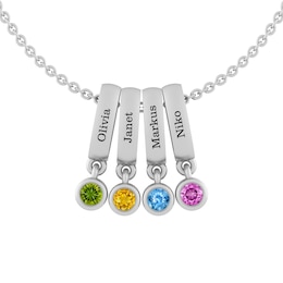 Color Stone Family Necklace