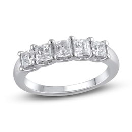 Lab-Created Diamond Anniversary Band 1-1/2 ct tw Princess 14K White Gold