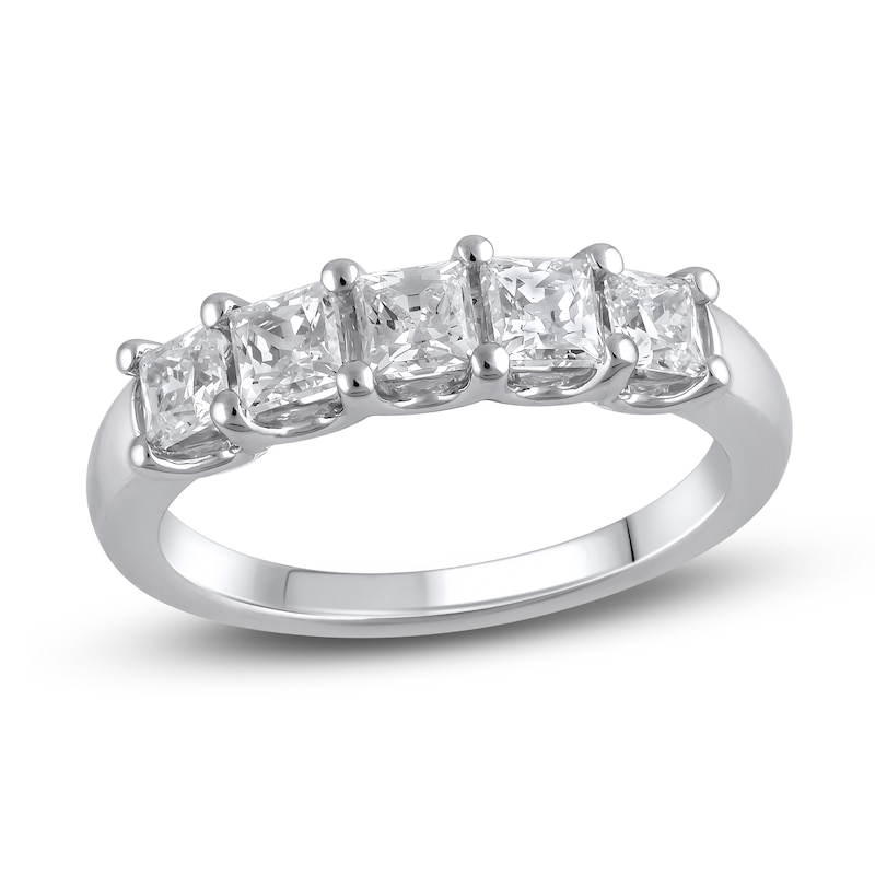 Main Image 1 of Lab-Created Diamond Anniversary Band 1-1/2 ct tw Princess 14K White Gold