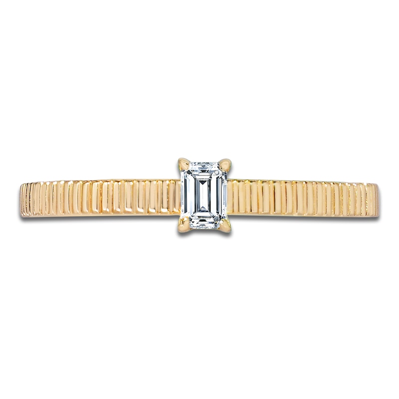 Main Image 3 of Emerald-Cut Diamond Ring 1/8 ct tw 14K Yellow Gold