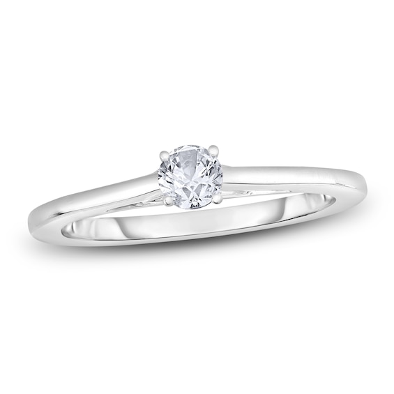 4 ct Round Diamond Solitaire Engagement Ring 14K White Gold