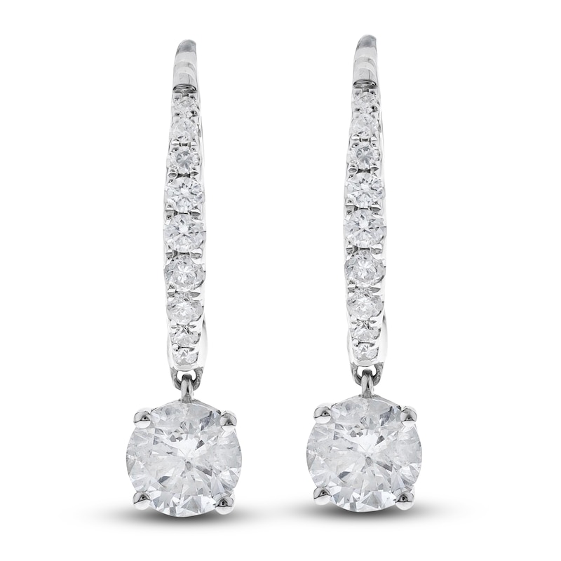 Main Image 1 of Diamond Earrings 1 ct tw Round 14K White Gold