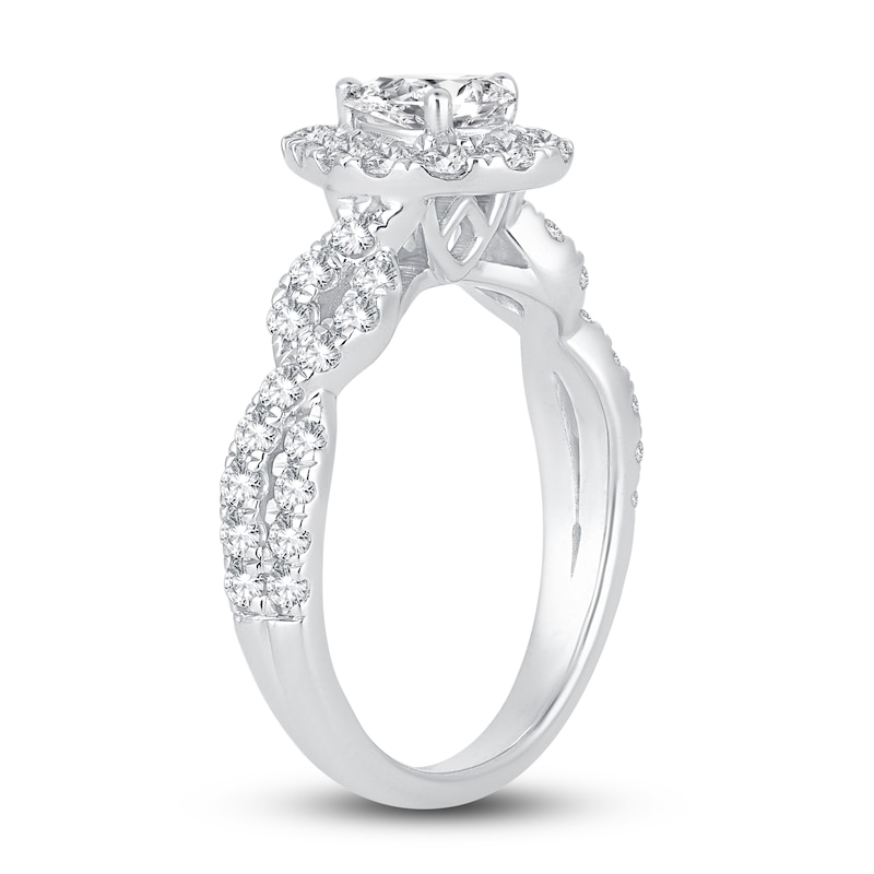 Main Image 2 of Diamond Engagement Ring 1-1/4 ct tw Pear/Round 14K White Gold