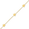 Thumbnail Image 2 of 6-Star Station Bracelet 14K Yellow Gold 7.3&quot; Adj.