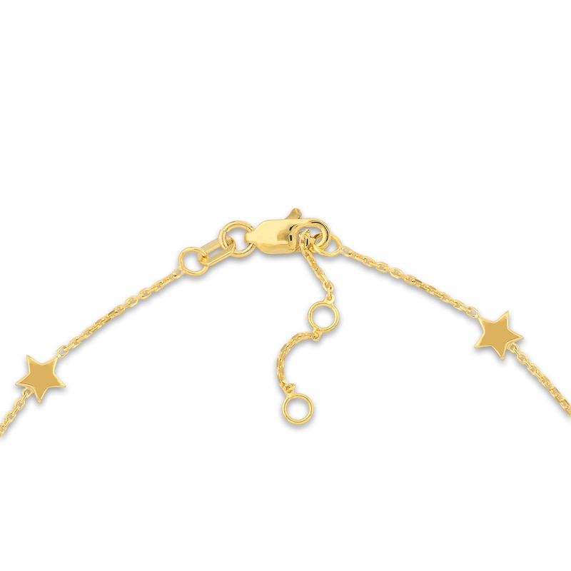 Main Image 3 of 6-Star Station Bracelet 14K Yellow Gold 7.3&quot; Adj.