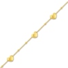 Thumbnail Image 2 of Puffy Heart Station Bracelet 14K Yellow Gold 6.8&quot; Adj.