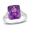 Thumbnail Image 1 of Natural Amethyst Engagement Ring 1/5 ct tw Diamonds 14K White Gold