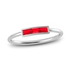 Thumbnail Image 0 of Juliette Maison Natural Ruby Baguette Bar Ring 10K White Gold