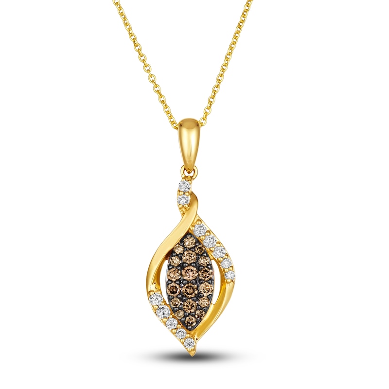 Main Image 1 of Le Vian Diamond Pendant Necklace 3/8 ct tw Round 14K Honey Gold