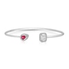 Thumbnail Image 1 of Lab-Created Ruby & White Lab-Created Sapphire Bangle Bracelet 10K White Gold