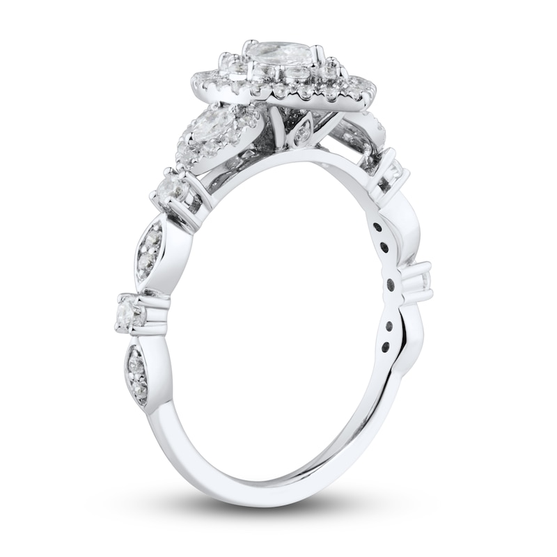 Main Image 2 of Diamond Engagement Ring 3/4 ct tw Marquise/Round 14K White Gold