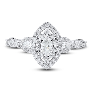 Diamond Engagement Ring 3/4 ct tw Marquise/Round 14K White Gold | Jared