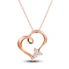 Thumbnail Image 1 of Diamond Heart Pendant Necklace 1/15 ct tw Round 14K Rose Gold 18&quot;