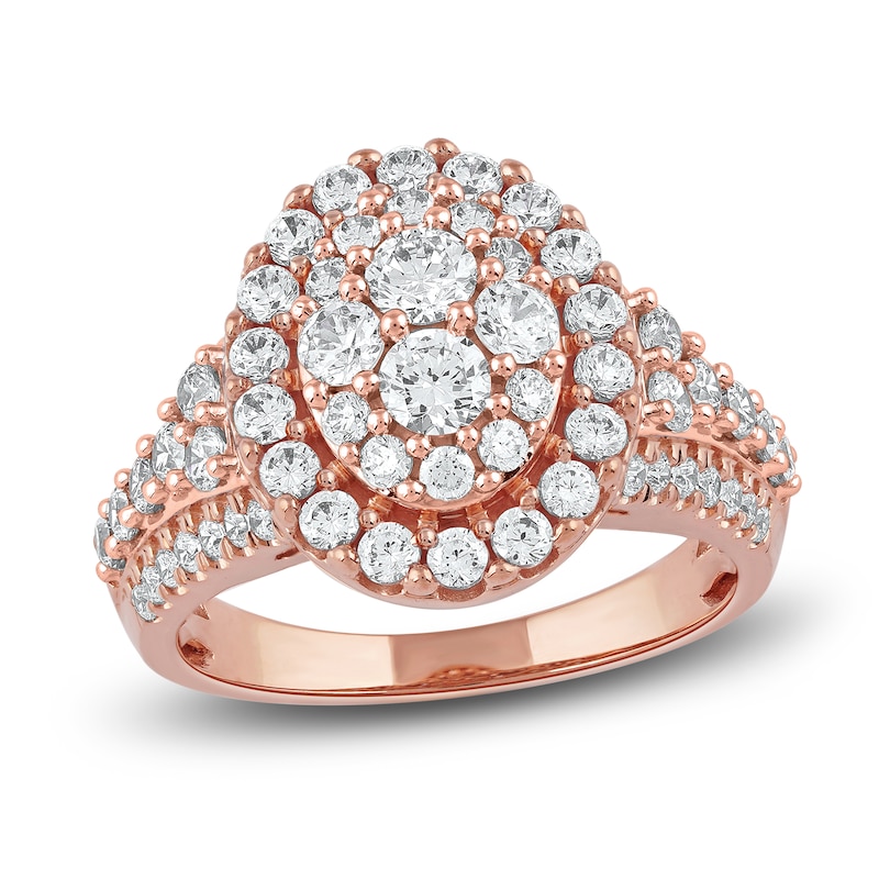 Diamond Engagement Ring 1-7/8 ct tw Round 14K Rose Gold