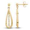 Thumbnail Image 1 of Diamond Teardrop Dangle Earrings 1/20 ct tw Round 14K Yellow Gold