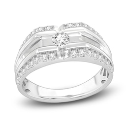 Men's Diamond Ring 1 ct tw Round 14K White Gold