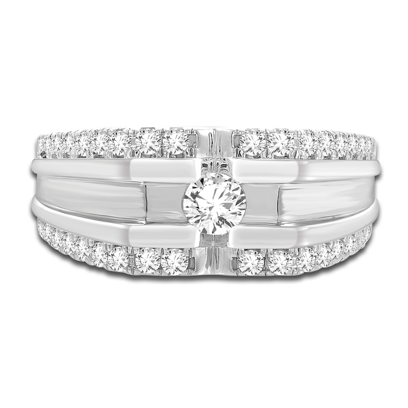 Main Image 3 of Men's Diamond Ring 1 ct tw Round 14K White Gold