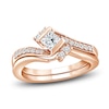 Thumbnail Image 1 of Diamond Bridal Set 1/2 ct tw Princess/Round 14K Rose Gold