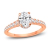 Thumbnail Image 1 of Diamond Halo Engagement Ring 1-3/8 ct tw Oval/Round 14K Rose Gold