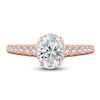 Thumbnail Image 3 of Diamond Halo Engagement Ring 1-3/8 ct tw Oval/Round 14K Rose Gold