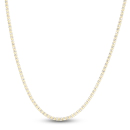 Semi-Solid Diamond-Cut Fancy Link Necklace 14K Yellow Gold 20&quot; 2.74mm