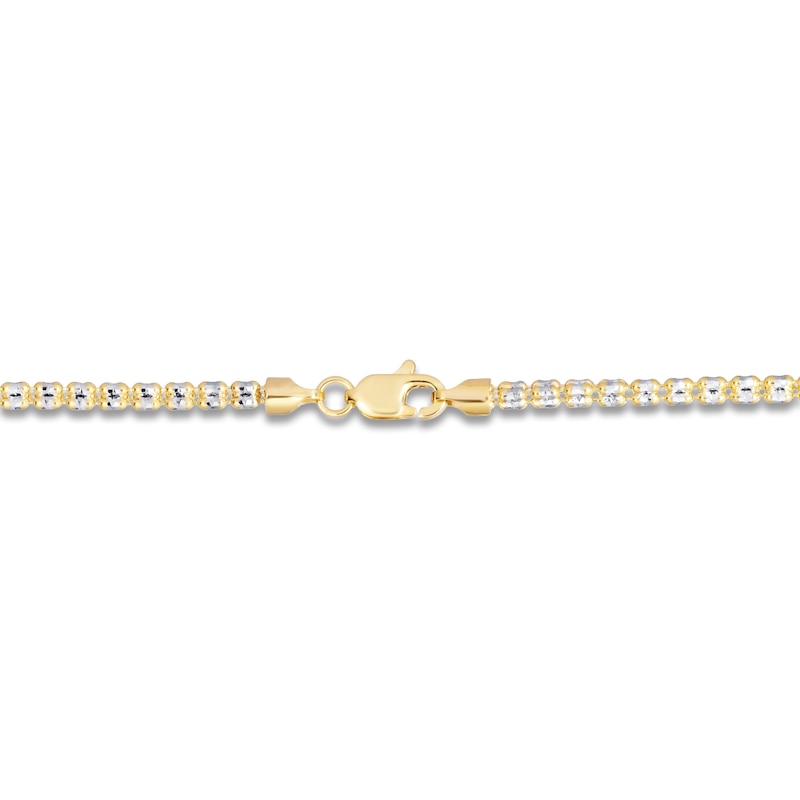 Semi-Solid Diamond-Cut Fancy Link Necklace 14K Yellow Gold 20" 2.74mm