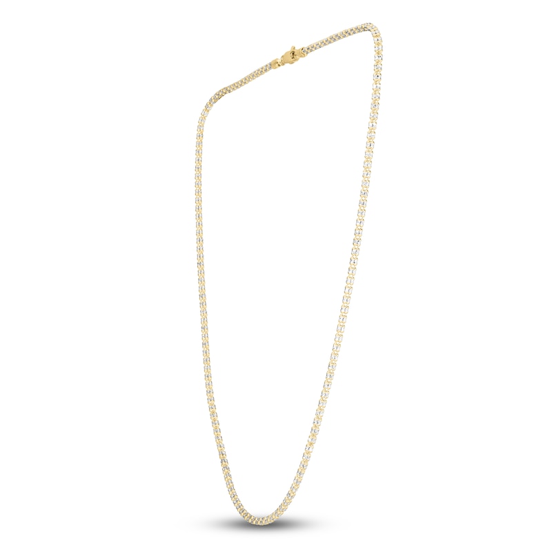 Semi-Solid Diamond-Cut Fancy Link Necklace 14K Yellow Gold 20" 2.74mm