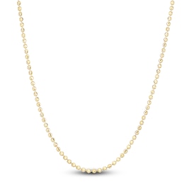 Beaded Chain Necklace 14K Yellow Gold 16&quot; 2.0mm