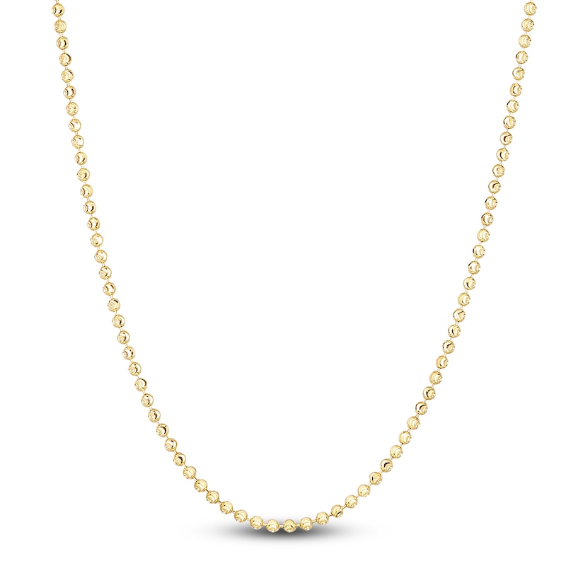 Main Image 1 of Beaded Chain Necklace 14K Yellow Gold 16&quot; 2.0mm