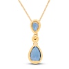 Thumbnail Image 3 of Kallati Pear-Shaped Natural Blue Topaz Necklace 1/15 ct tw Diamonds 14K Yellow Gold 18&quot;