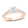 Thumbnail Image 1 of Diamond Engagement Ring 1-1/4 ct tw Round/Princess/Baguette 14K Rose Gold