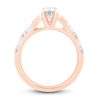 Thumbnail Image 3 of Diamond Engagement Ring 1-1/4 ct tw Round/Princess/Baguette 14K Rose Gold