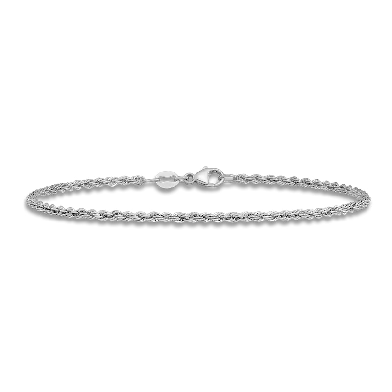 Main Image 1 of Solid Rope Chain Bracelet Platinum 8&quot; 2.2mm