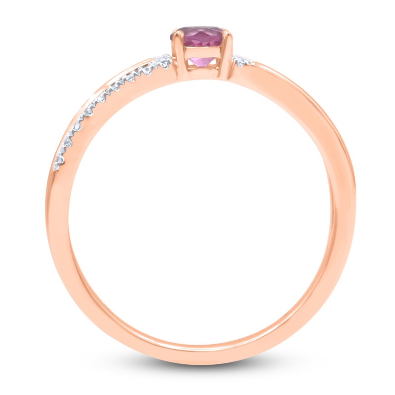 Main Image 2 of Natural Pink Sapphire Ring 1/15 ct tw Diamonds 14K Rose Gold