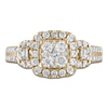 Thumbnail Image 3 of Round & Baguette-Cut Diamond Engagement Ring 1-1/8 ct tw 14K Yellow Gold