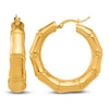 Thumbnail Image 0 of High-Polish Bamboo Hoop Earrings 14K Yellow Gold