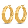 Thumbnail Image 1 of High-Polish Bamboo Hoop Earrings 14K Yellow Gold