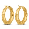 Thumbnail Image 2 of High-Polish Bamboo Hoop Earrings 14K Yellow Gold