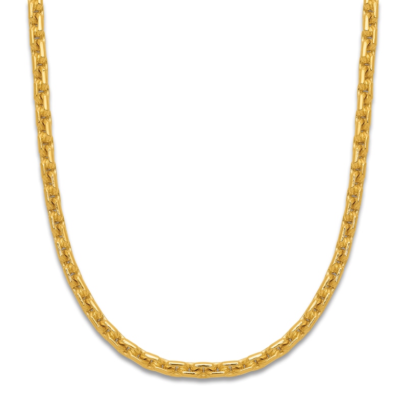 Main Image 1 of High-Polish Square Oval Chain Necklace 24K Yellow Gold 18&quot; 2.5mm