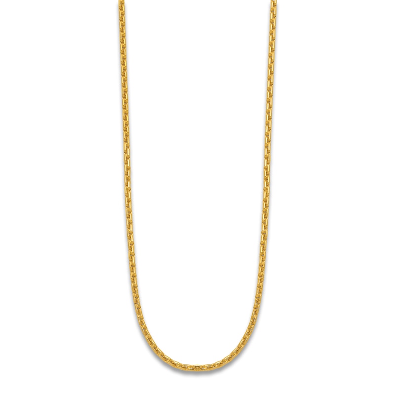 Main Image 2 of High-Polish Square Oval Chain Necklace 24K Yellow Gold 18&quot; 2.5mm