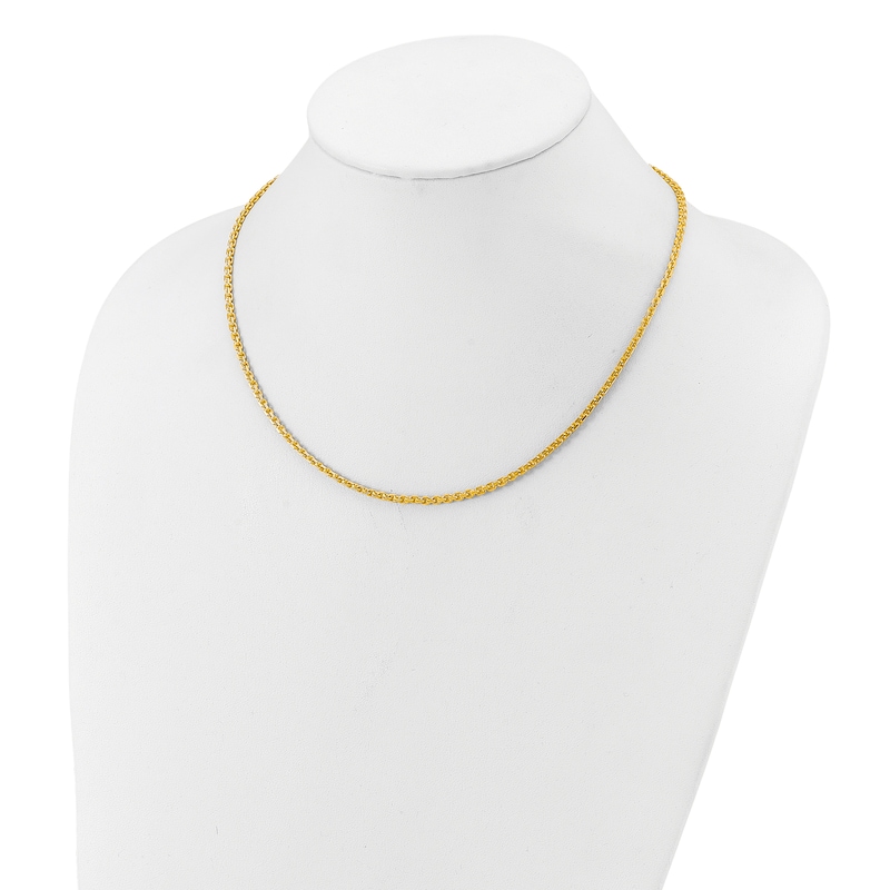 Main Image 3 of High-Polish Square Oval Chain Necklace 24K Yellow Gold 18&quot; 2.5mm