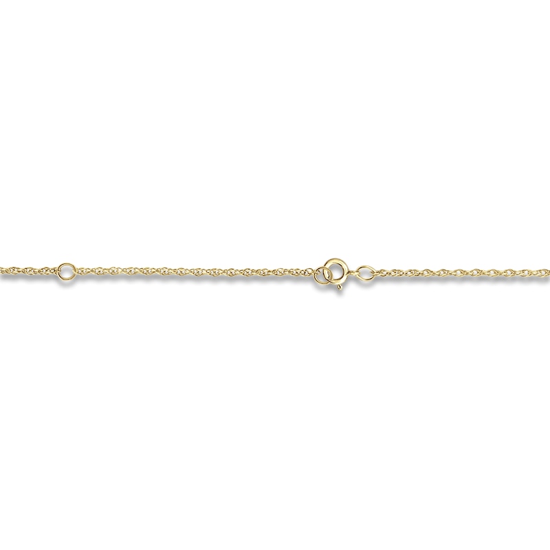 Main Image 3 of High-Polish Initial Bracelet Diamond Accents 14K Yellow Gold 7.25&quot;