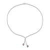 Thumbnail Image 1 of Le Vian Couture Cushion-Cut Natural Pink & Purple Sapphire Dangle Necklace 3-1/6 ct tw Diamonds 18K Vanilla Gold