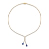 Thumbnail Image 1 of Le Vian Couture Pear-Shaped Natural Blue Sapphire Dangle Necklace 1-1/3 ct tw Diamonds 18K Honey Gold