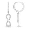 Thumbnail Image 1 of Diamond Infinity Dangle Earrings 1/8 ct tw 10K White Gold