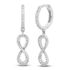 Thumbnail Image 2 of Diamond Infinity Dangle Earrings 1/8 ct tw 10K White Gold