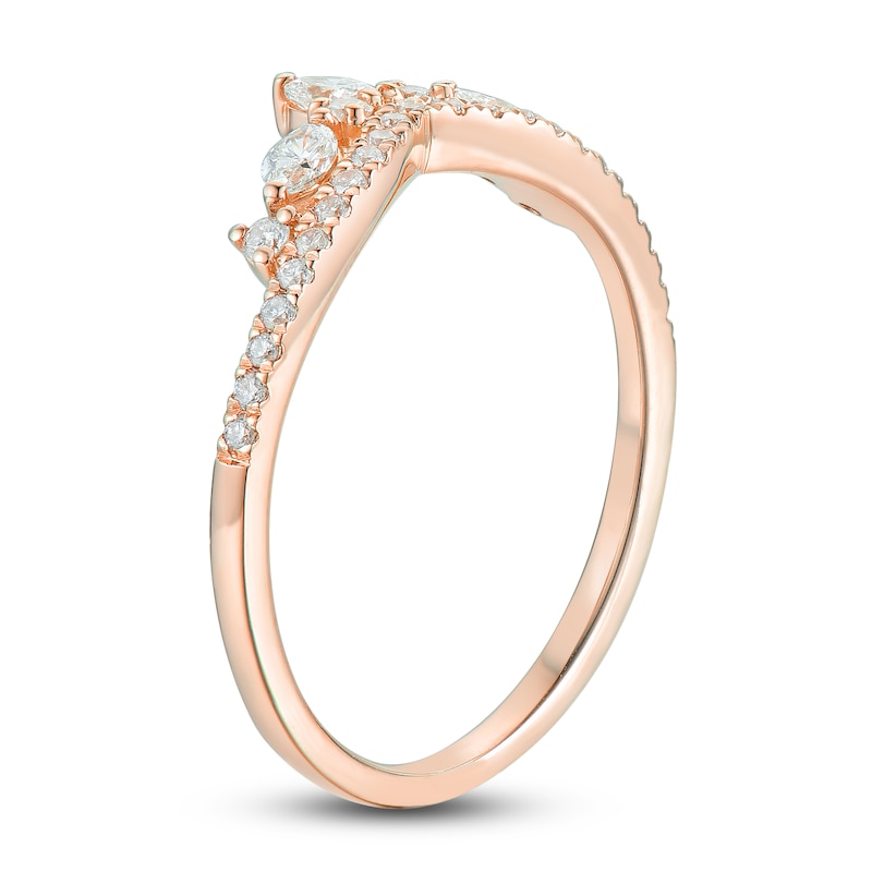 Main Image 2 of Marquise & Round-Cut Diamond Contour Anniversary Band 3/8 ct tw 14K Rose Gold