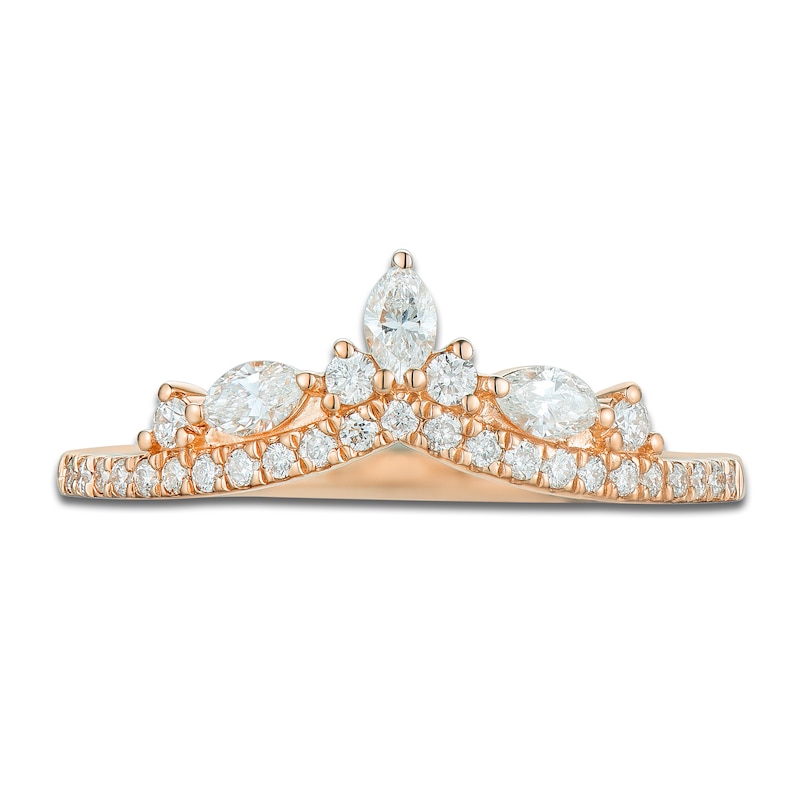 Main Image 3 of Marquise & Round-Cut Diamond Contour Anniversary Band 3/8 ct tw 14K Rose Gold